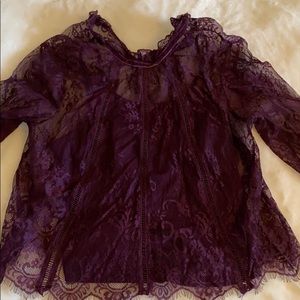 Plum lace crop top